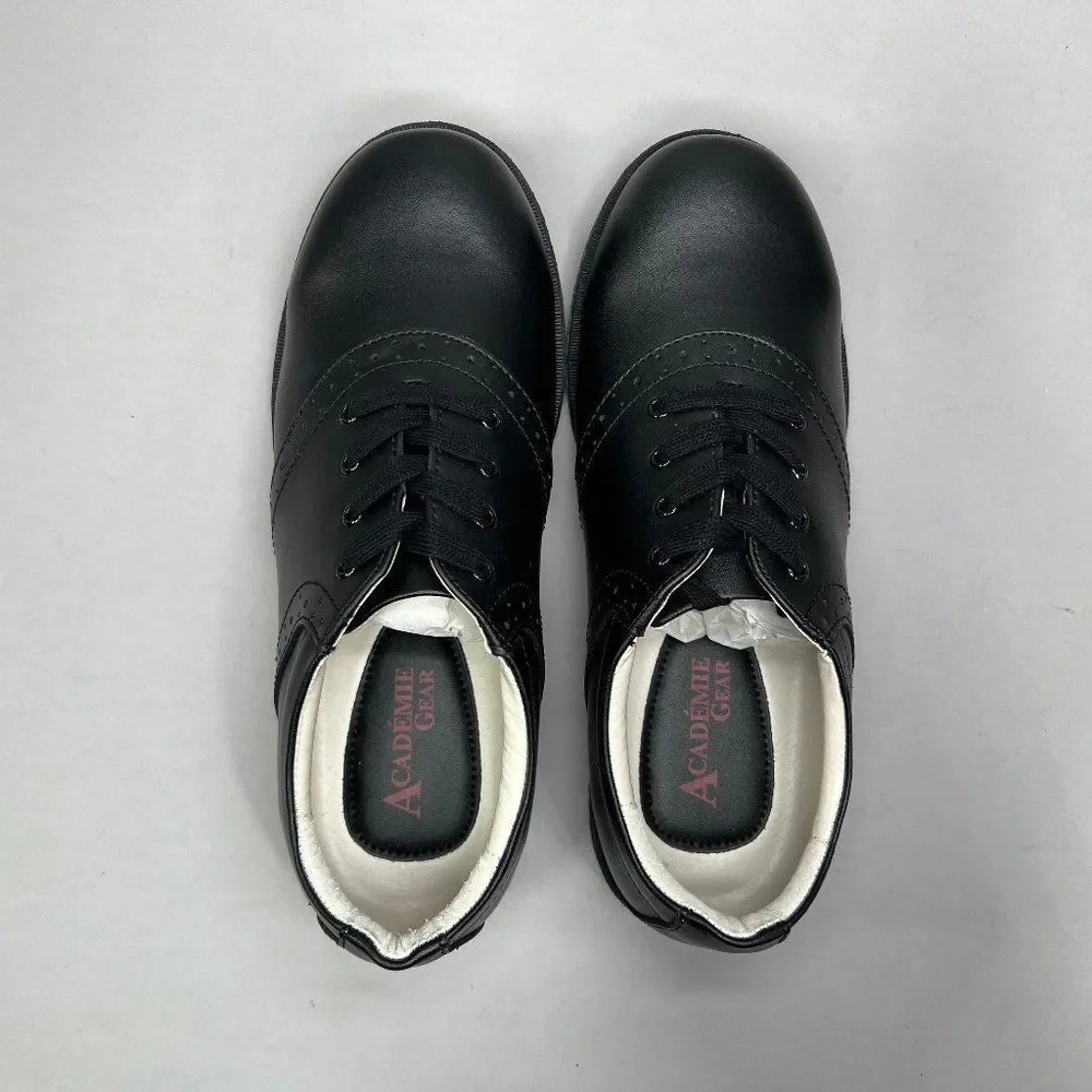 Academie Gear Honor Roll Oxfords Men's‎ Size 9 Black Leather Shoes